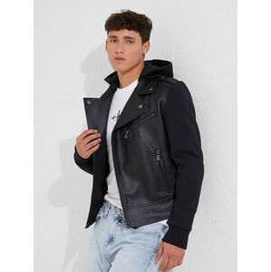 Calvin Klein pánská černá koženková bunda - XXL (BEH)